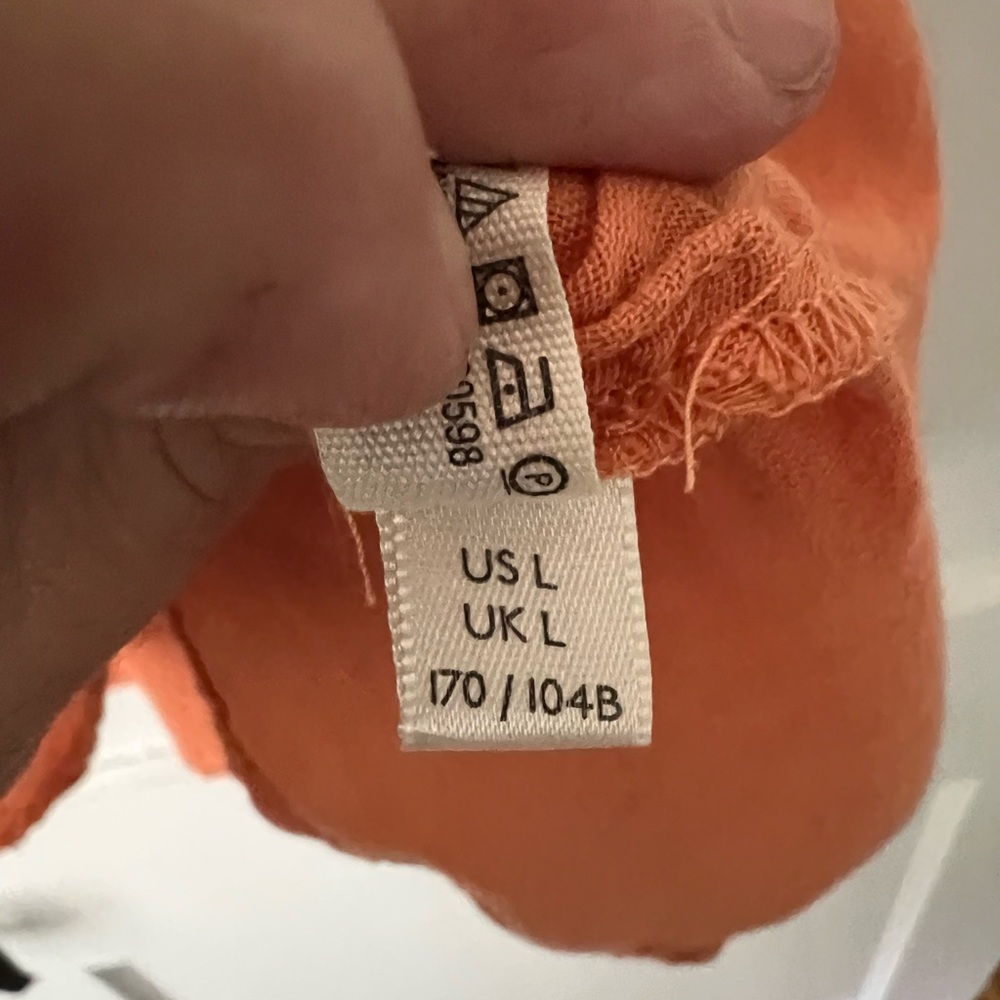 Free, People oversized, shirt, size large color is orange - Picture 5 of 7